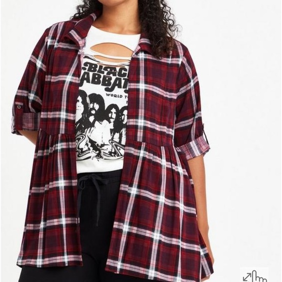 NWOT Challis Plaid Kimono from Torrid, size 1 (14/16) - Picture 1 of 9